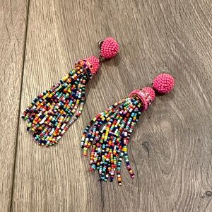 Colorful Beaded Tassel Earrings